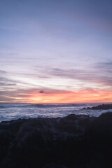 Fototapeta na wymiar Horizontal Sunset Background with bird flying past
