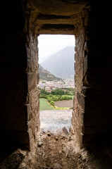 Tambomachay. view to Ollantaytambo valley, Sacred Valley, Cusco, Perú
Vertical shoot.