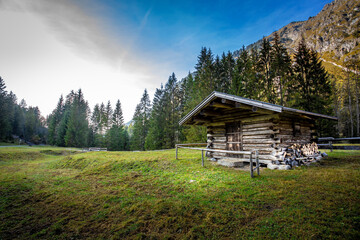 Secluded hut in Oybachtal valley