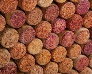 Old vintage wine corks texture background