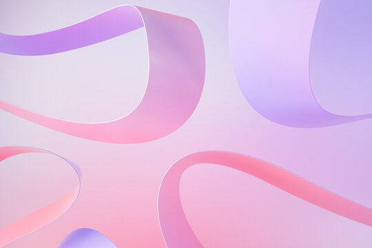 3D illustration of pink and purple lines