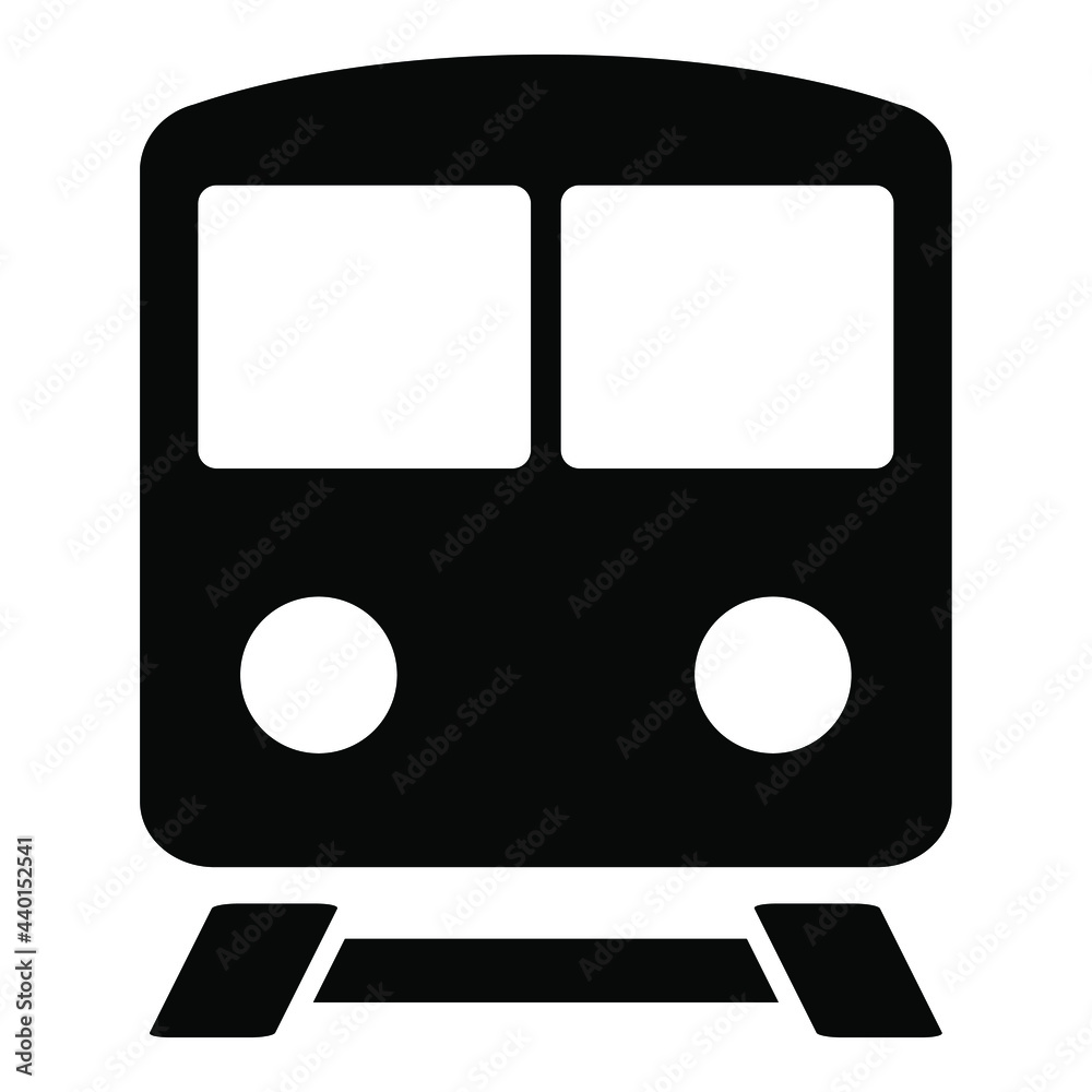 Poster simple railway, train, subway vector icon isolated on white background