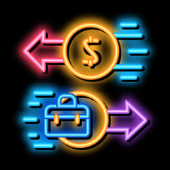 business service payment neon light sign vector. Glowing bright icon business service payment sign. transparent symbol illustration