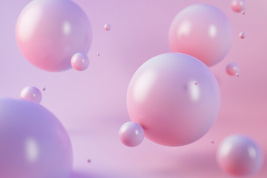 3D illustration of purple and pink spheres