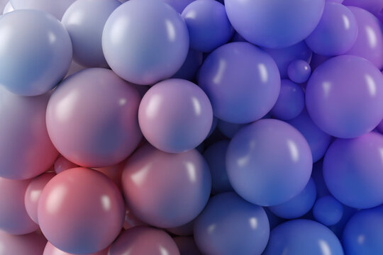 Three dimensional background of purple spheres