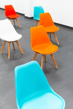 Empty chairs in classroom
