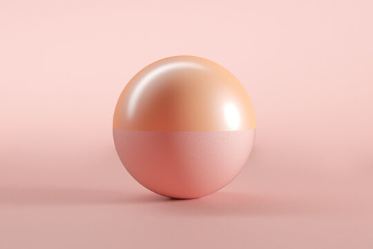 Three dimensional render of pink and orange sphere