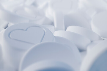 Pills with social media likes 3D illustration