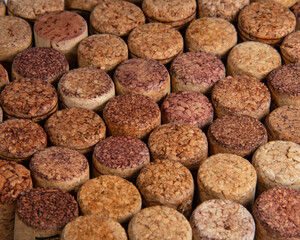 Old vintage wine corks texture background