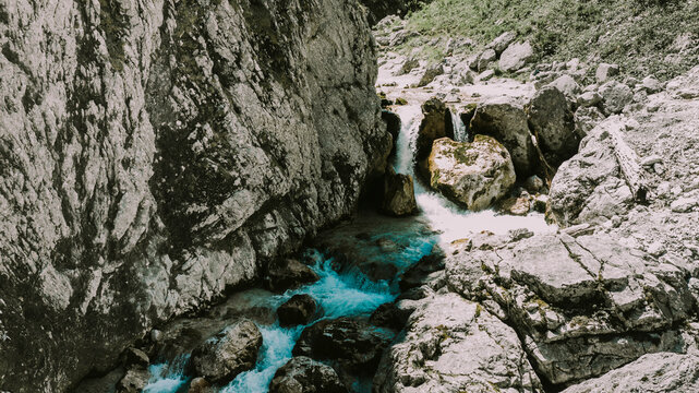 River amidst mountains at Bavaria, Germany