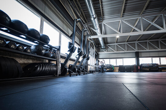 Interior of empty gym
