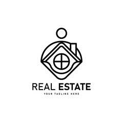 Real estate logo template design isolated on white background