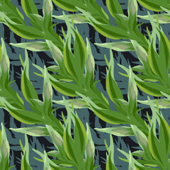 Abstract seamless pattern with leaves. illustration file.