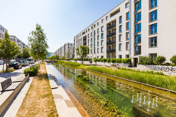 Passive house development area, Bahnstadt, Heidelberg, Germany