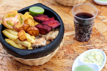fritanga or picada, traditional Colombian food.