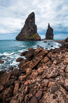 Tall rock formations off coast of Coromandel Peninsula