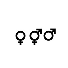 Gender Icon, Sex Vector Symbol, Female and Male Sign