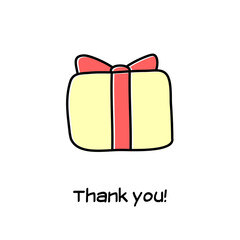 Thank you. Isolated icon with gift.
