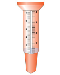 Rain gauge weather station or garden rain monitoring device. Instrument for measuring the amount of rainfall. - obrazy, fototapety, plakaty