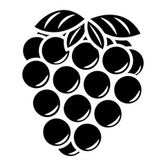 Vector glyph blackberry icon. Isolated berry silhouette in cartoon style. Black fruit pictogram on white background.