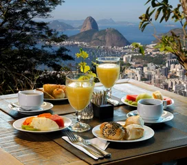 Crédence de cuisine en verre imprimé Copacabana, Rio de Janeiro, Brésil Breakfast Rio de Janeiro