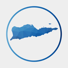 Saint Croix icon. Polygonal map of the island in a gradient ring. Round low poly Saint Croix sign. Vector illustration.