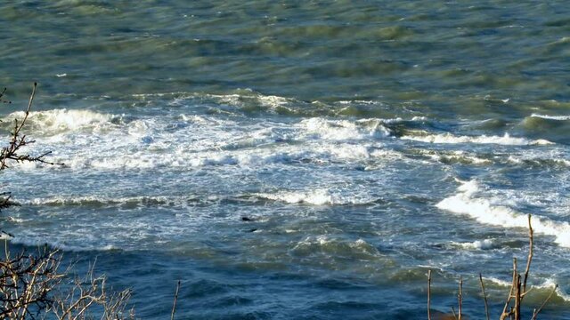 Hurricane Berit hitting the island of Gotland with big waves and strong winds