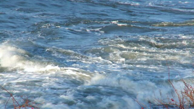 Hurricane Berit hitting the island of Gotland with big waves and strong winds
