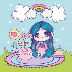 anime girl kawaii cookies