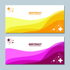 Illustration set vector of abstract business white background color with yellow and violet element. Good to use for banner, social media template, poster and flyer template, etc