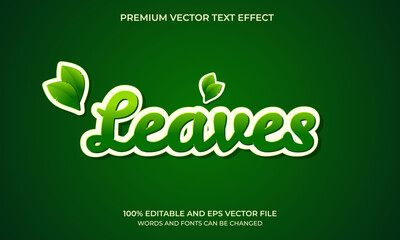 Editable text effect - Leaves