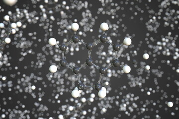 Molecule of acenaphthene, conceptual molecular model. Conceptual 3d rendering