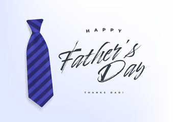 Happy Father’s Day Calligraphy with blue necktie banner template.