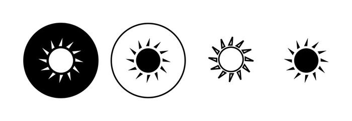 Sun icon set. Brightness Icon vector