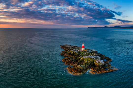Aerial view of Dalkey Island. Sunset Vico Bathing Place, 
This pool is situated at the outdoor Vico bathing area on the coast at Dalkey - Killiney Dublin . Blackrock, dun Laoghaire - Ireland