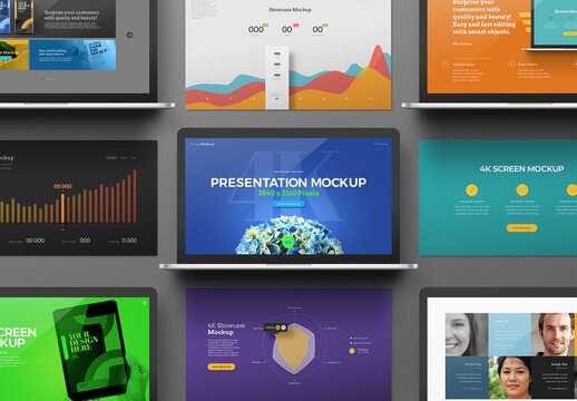 Laptop Mockup Pro - Presentation, Showcase, 4K Set