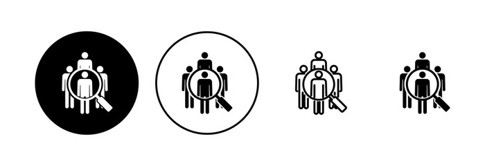 Hiring icon set. Search job vacancy icon. Human resources concept. Recruitment