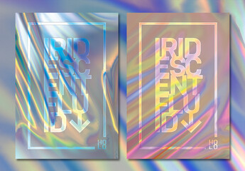 Modern Holographic Typography Poster Layout 