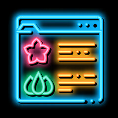 flower shop web site neon light sign vector. Glowing bright icon flower shop web site sign. transparent symbol illustration