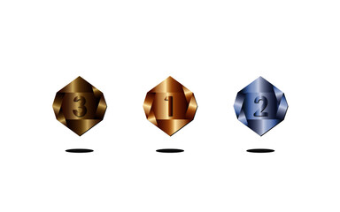 Set of rank emblems on white background. Vector illustration.