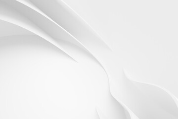 Abstract white Architecture Background. 3d render. Modern Geometric Wallpaper. Futuristic Technology Design