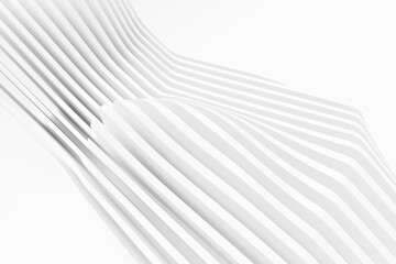Abstract white Architecture Background. 3d render. Modern Geometric Wallpaper. Futuristic Technology Design