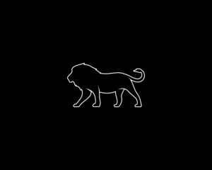 Lion Silhouette. Isolated Vector Animal Template for Logo Company, Icon, Symbol etc