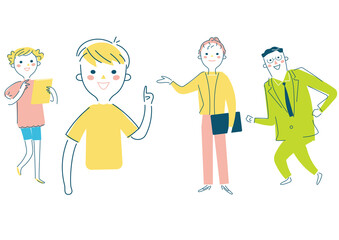 SDGsについて学ぶ子どもたち　イラスト素材						
