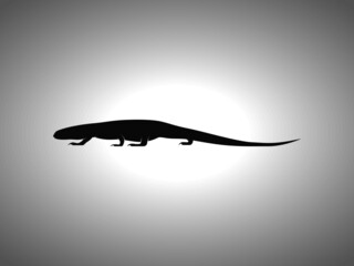 Monitor Lizard Silhouette. Isolated Vector Swordfish Animal Template for Logo Company, Icon, Symbol etc