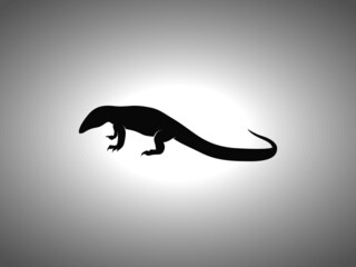 Monitor Lizard Silhouette. Isolated Vector Swordfish Animal Template for Logo Company, Icon, Symbol etc
