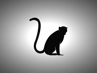 Monkey Silhouette. Isolated Vector Swordfish Animal Template for Logo Company, Icon, Symbol etc