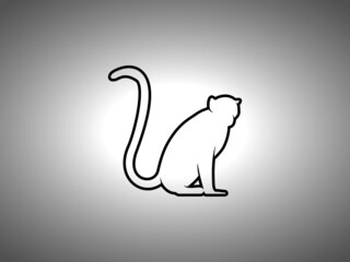 Monkey Silhouette. Isolated Vector Swordfish Animal Template for Logo Company, Icon, Symbol etc