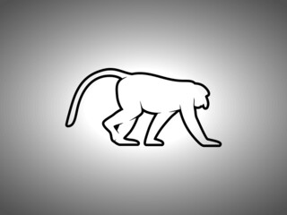 Monkey Silhouette. Isolated Vector Swordfish Animal Template for Logo Company, Icon, Symbol etc