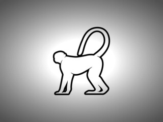Monkey Silhouette. Isolated Vector Swordfish Animal Template for Logo Company, Icon, Symbol etc